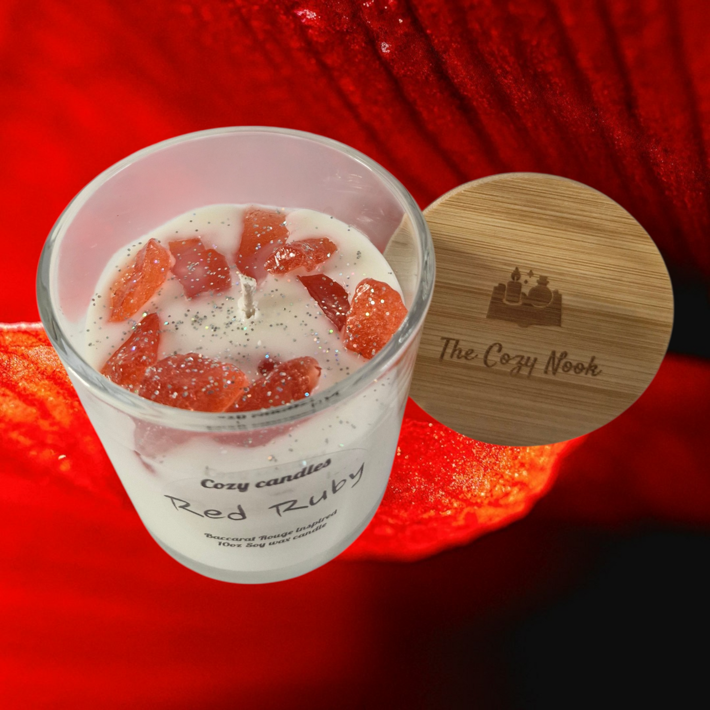 Red Ruby 10oz soy wax candle