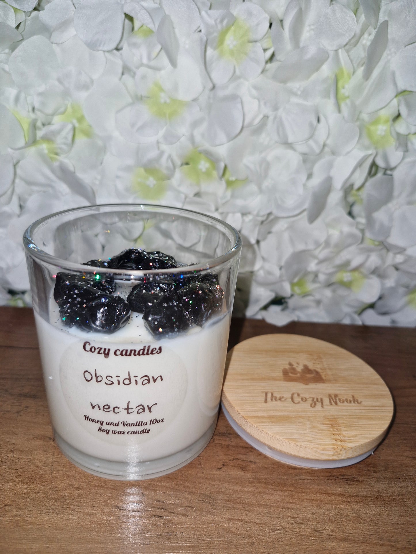 Obsidian Nectar 10oz Soy and Gel wax candle scented in Honey and Vanilla