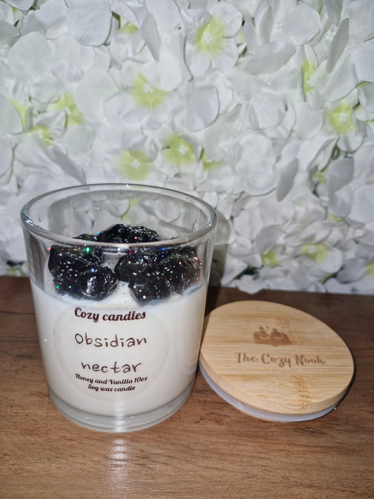 Obsidian Nectar 10oz Soy and Gel wax candle scented in Honey and Vanilla