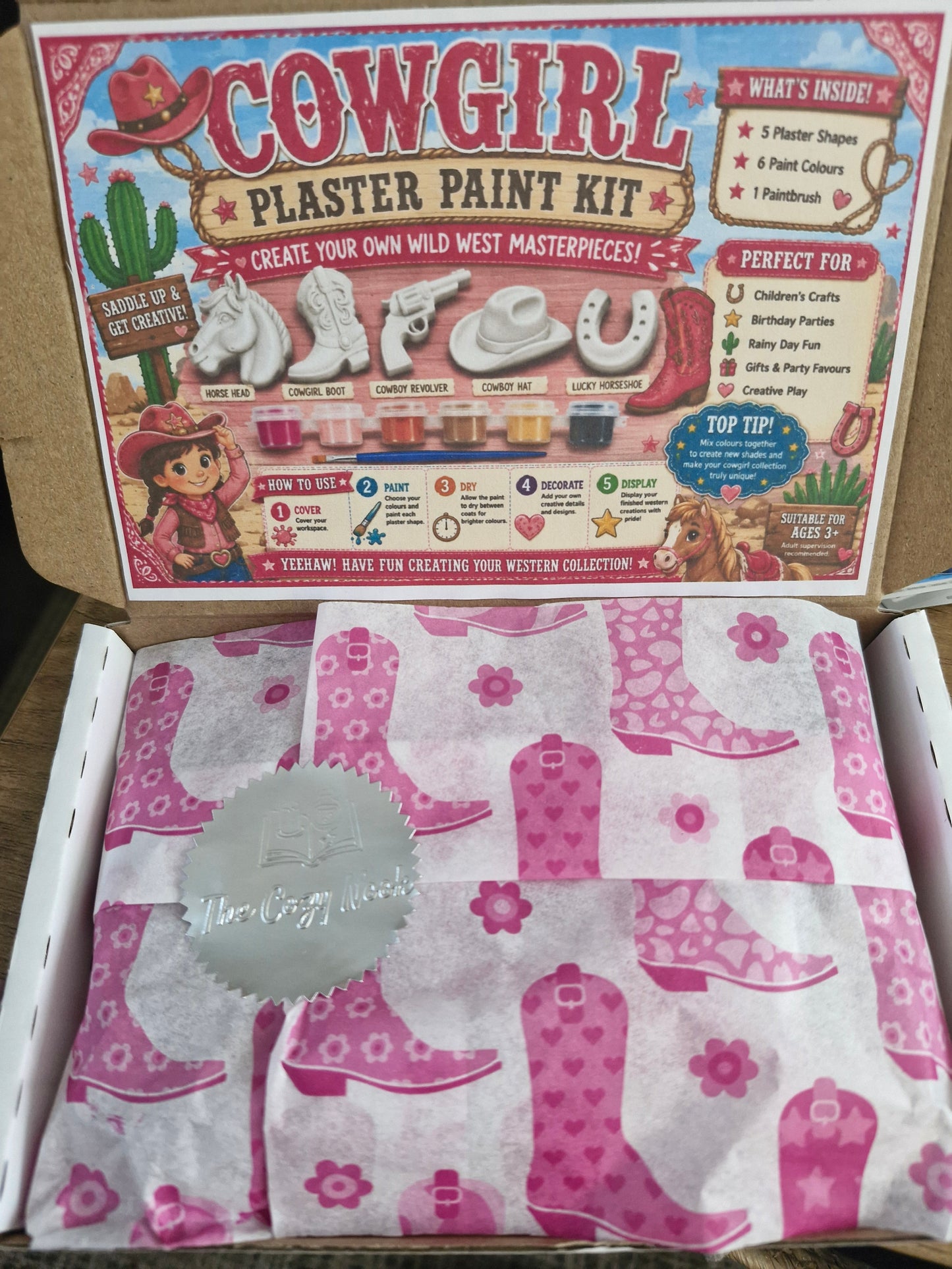 Cowgirl plaster craft paint set