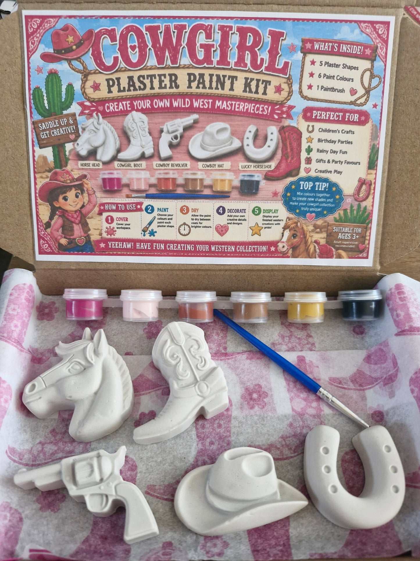 Cowgirl plaster craft paint set