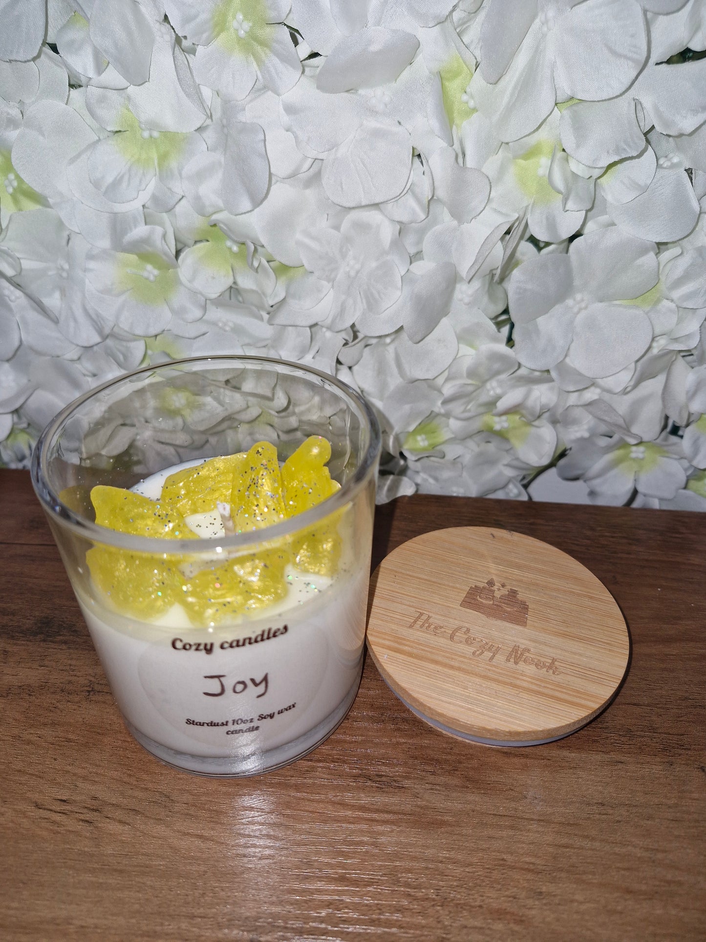 Joy 10oz Soy and Gel wax candle scented in stardust