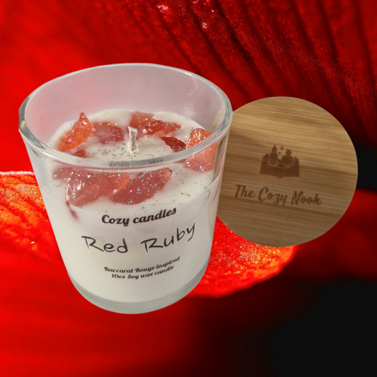 Red Ruby 10oz soy wax candle